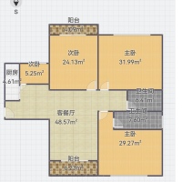 聚興高層毛胚大四房 168.00㎡ 165萬(wàn)元 單價(jià)9800