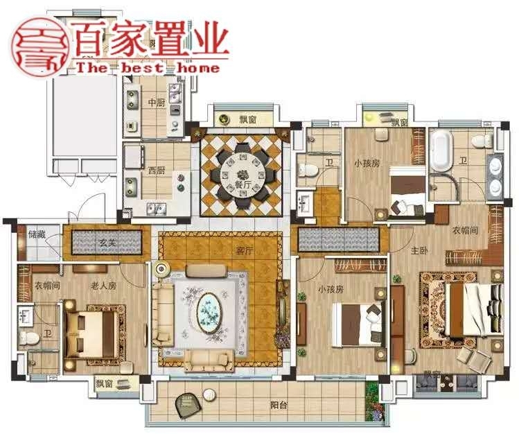 碧桂園御府  喜歡大平層的看過來4房2廳3衛(wèi)195㎡ 215萬元