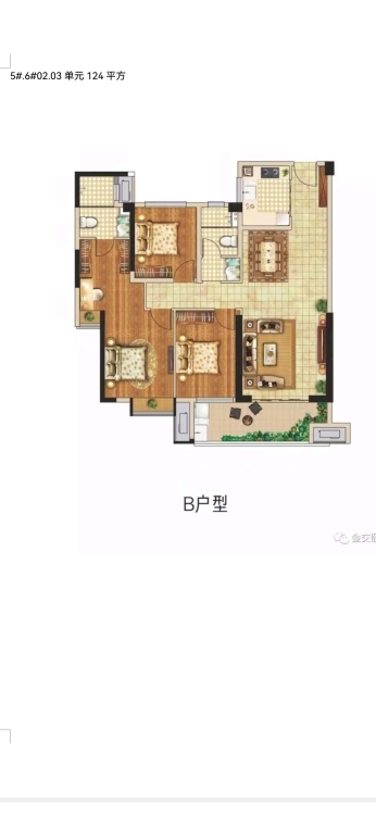 金交頤園  124㎡ 三房 中裝 155萬元