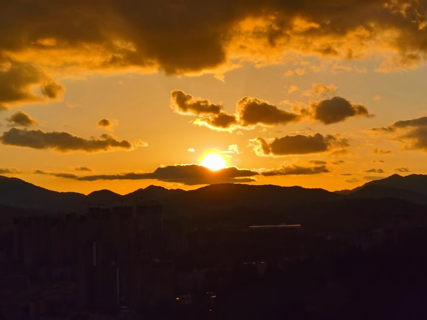 晚霞與夜景