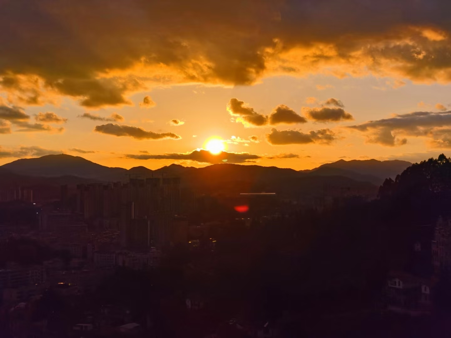 晚霞與夜景