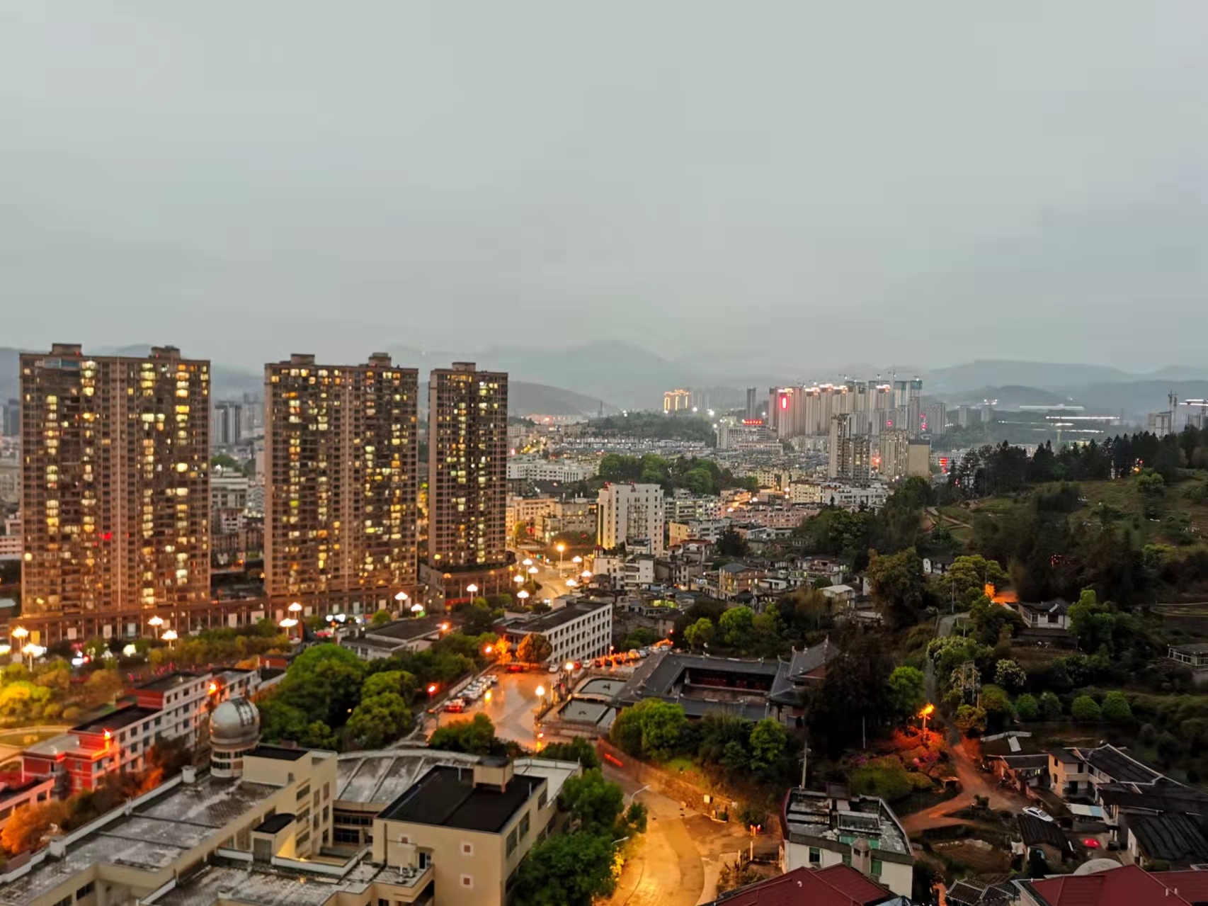 晚霞與夜景